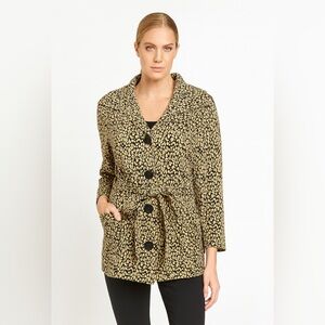 CAROLE LITTLE STUNNING CHEETAH PRINT BELTED OVERCOAT‎ CLASSY WOMENS SIZE XL